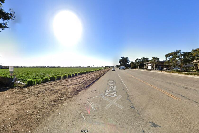 Ventura, California-Aug 6, 2024-The intersection of Olivas Park Drive and Palma Drive in Ventura, California (Google Maps)