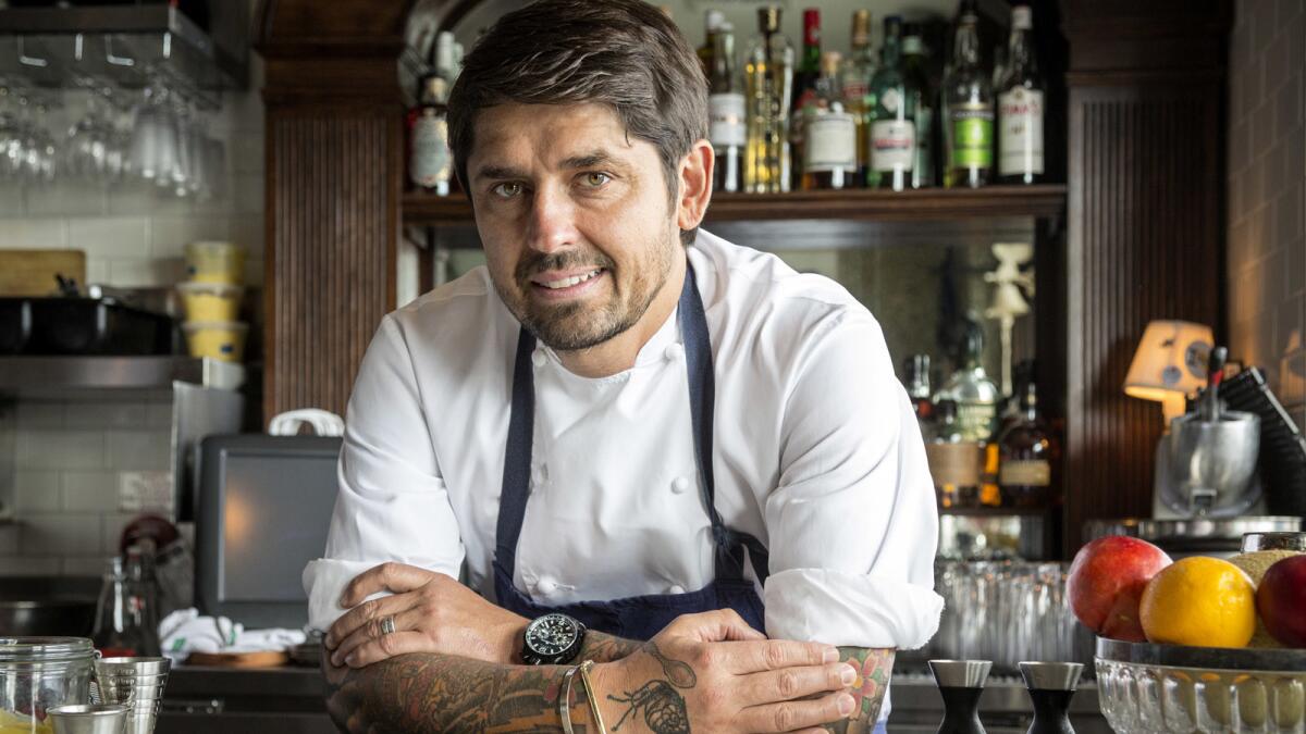 Chef Ludo Lefebvre at Petit Trois Bar. The chef has invited chefs from around the country to cook with him for a special dinner series this fall.