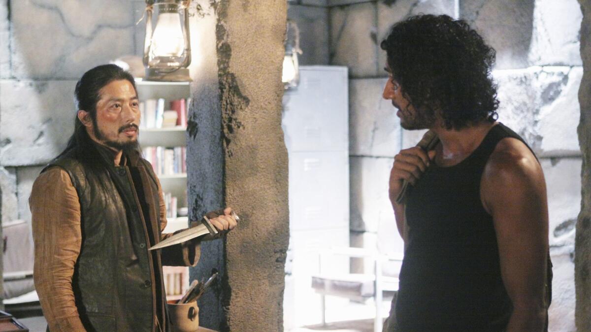 Hiroyuki Sanada and Naveen Andrews on the television show "Lost."