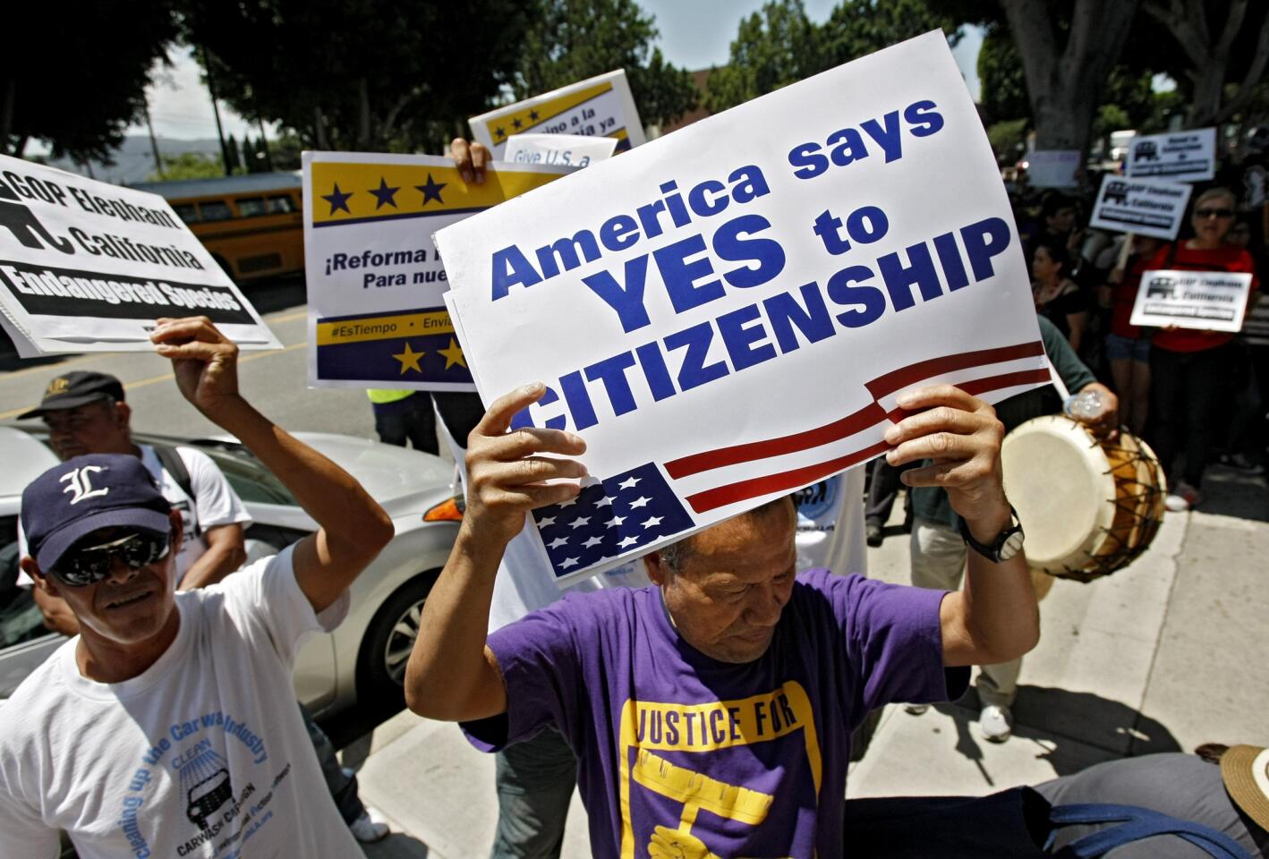 Photo Gallery: Immigration reform rally at Burbank's Republican Party offices