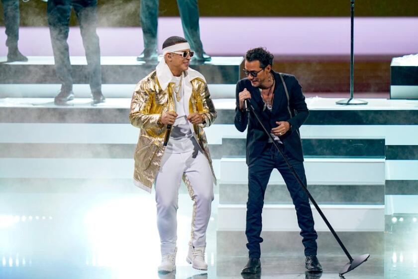 Daddy Yankee y Marc Anthony en su debut conjunto en vivo.