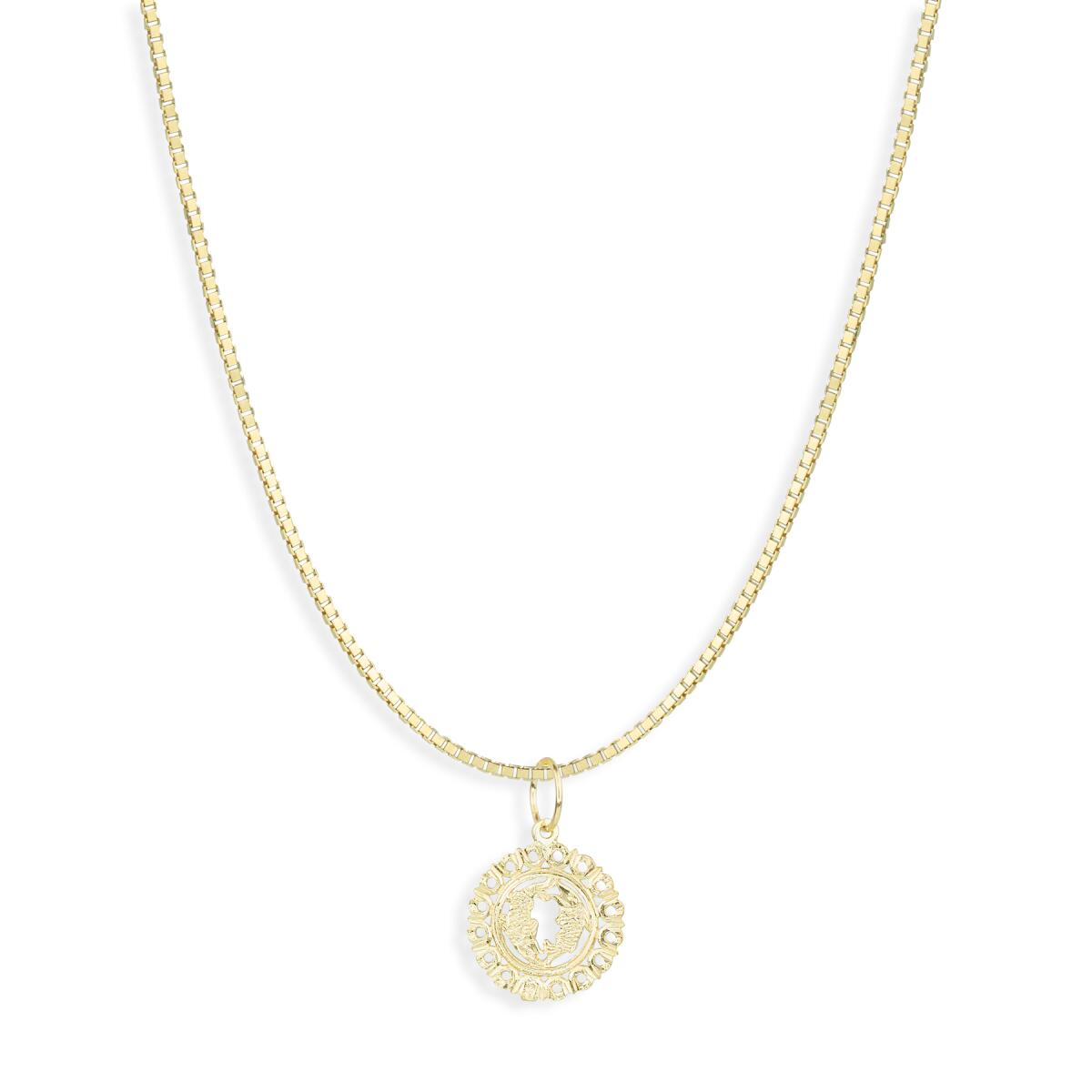 A yellow gold chain with a Pisces pendant