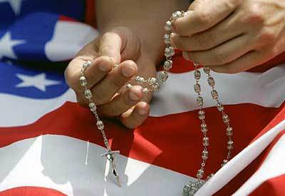 New Pope -- U.S. flag and rosary