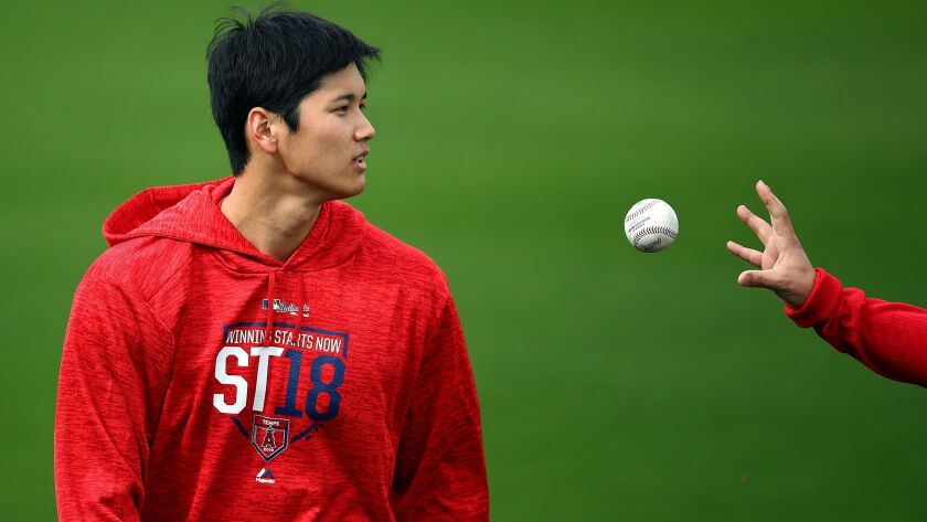 In an effort to keep Shohei Ohtani on the once-a-week pitching regimen he used in Japan, the Angels will open the season with six starting pitchers.