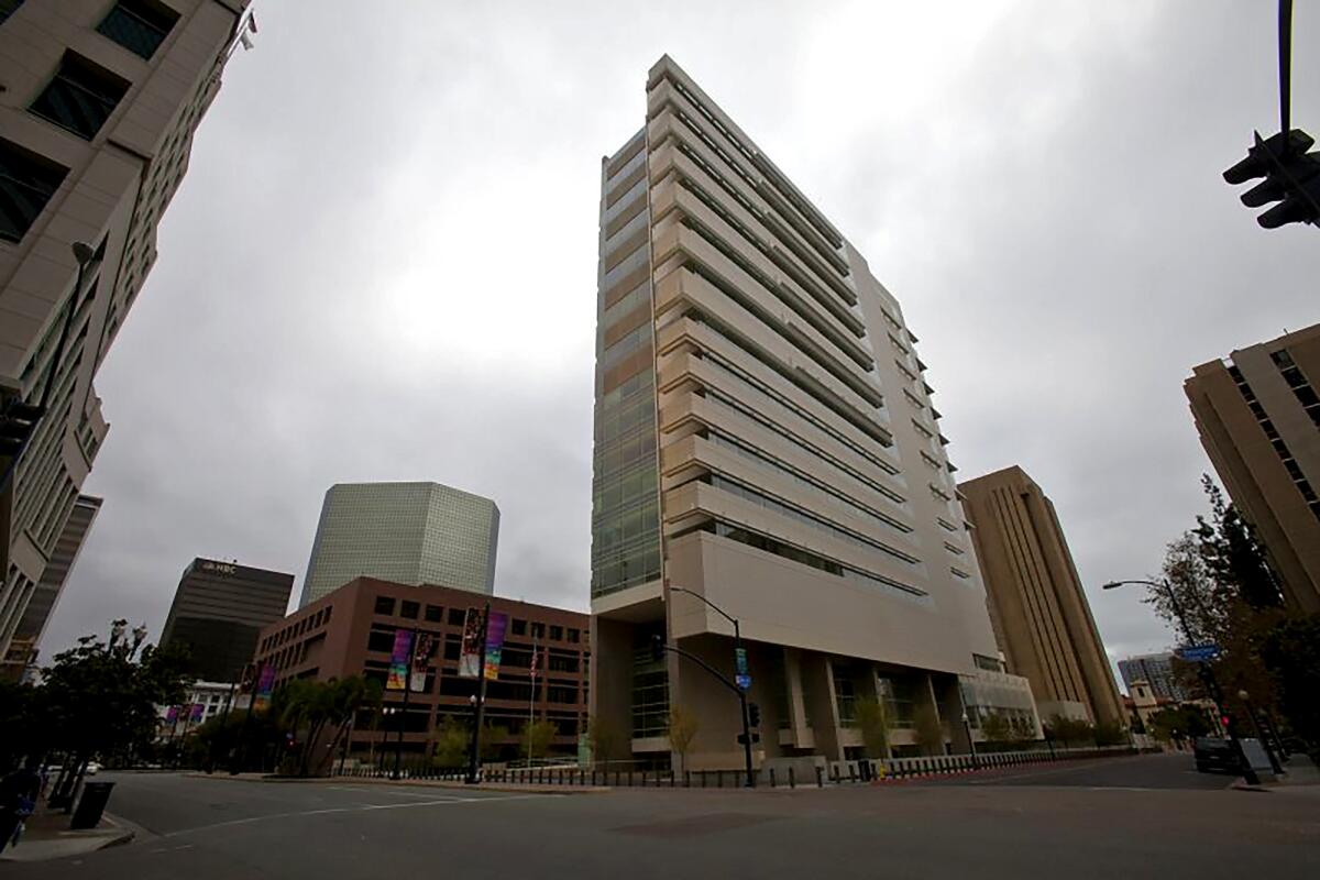 Federal courthouse building in downtown San Diego