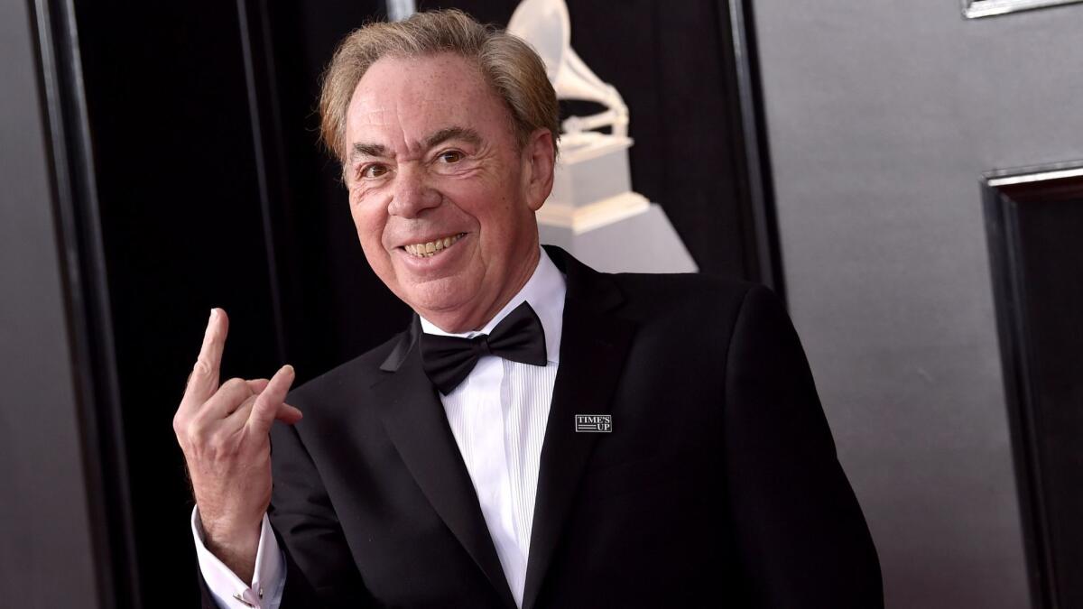 Andrew Lloyd Webber, photographed in January at the Grammy Awards in New York.