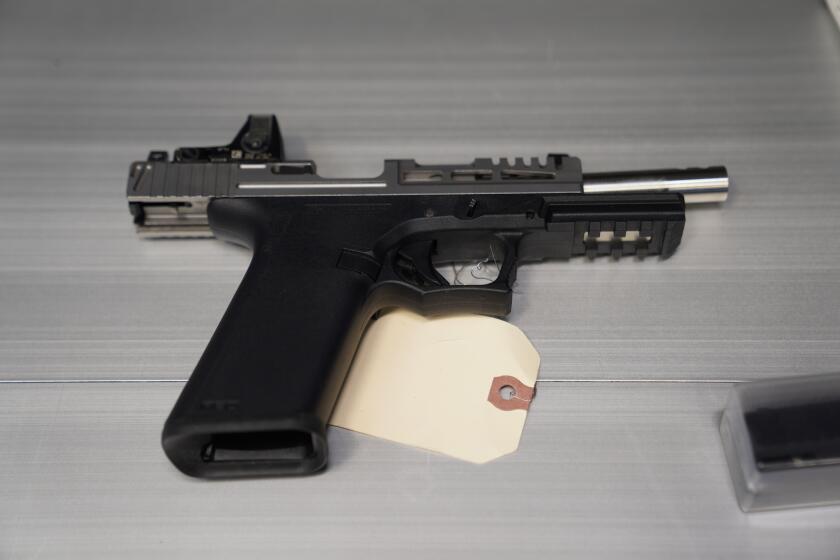 San Diego, CA - July 14: At San Diego Police Department Headquarters on Wednesday, July 14, 2021 in San Diego, CA., officers presented a ghost hand gun that was recently confiscated this year. (Nelvin C. Cepeda / The San Diego Union-Tribune)