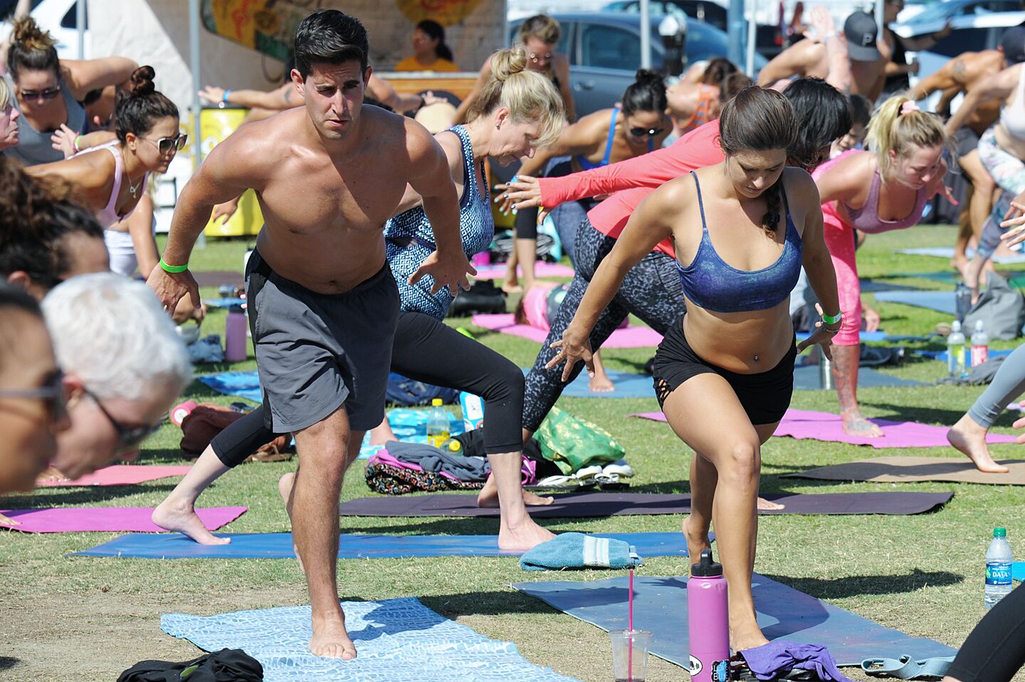 Yogis got their downward dog on at the One Love Movement's 8th Annual Charity Yoga & Live Music Event at Waterfront Park on Saturday, Sept. 21, 2019.