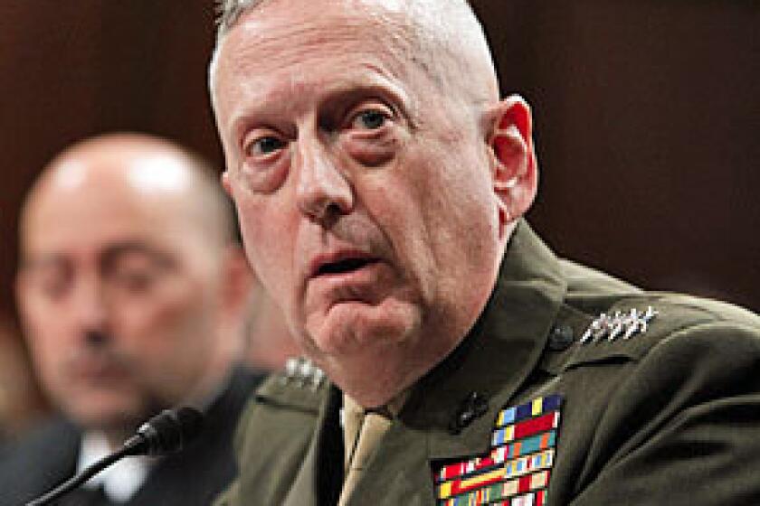 Gen. James N. Mattis testifies in March on Capitol Hill.