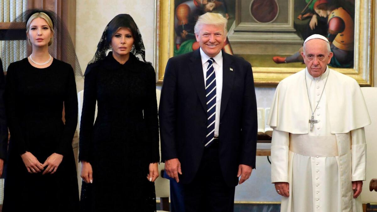 Pope Francis meets the Trumps at the Vatican.