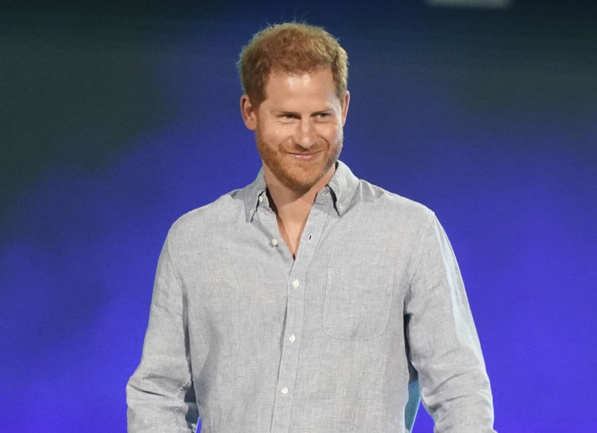 FILE - Prince Harry, Duke of Sussex speaks at "Vax Live: The Concert to Reunite the World" in Inglewood, Calif. on May 2, 2021. Prince Harry compared his royal experience to being on “The Truman Show” and “living in a zoo.” The Dutch of Sussex said he contemplated quitting royal life on several occasions during his 20s in a Thursday episode of the “Armchair Expert” podcast. (Photo by Jordan Strauss/Invision/AP, File)