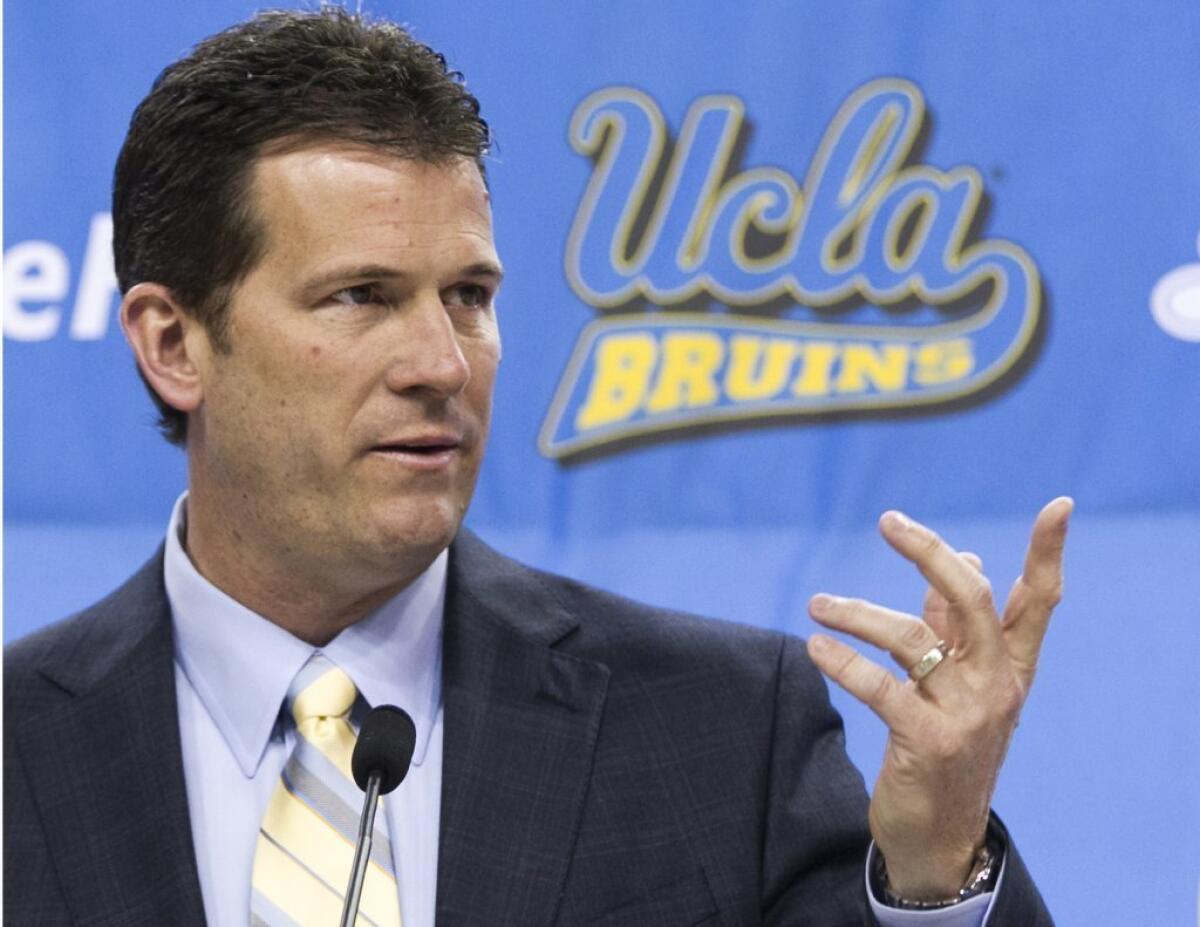 UCLA Coach Steve Alford speaks during a news conference on April 2.