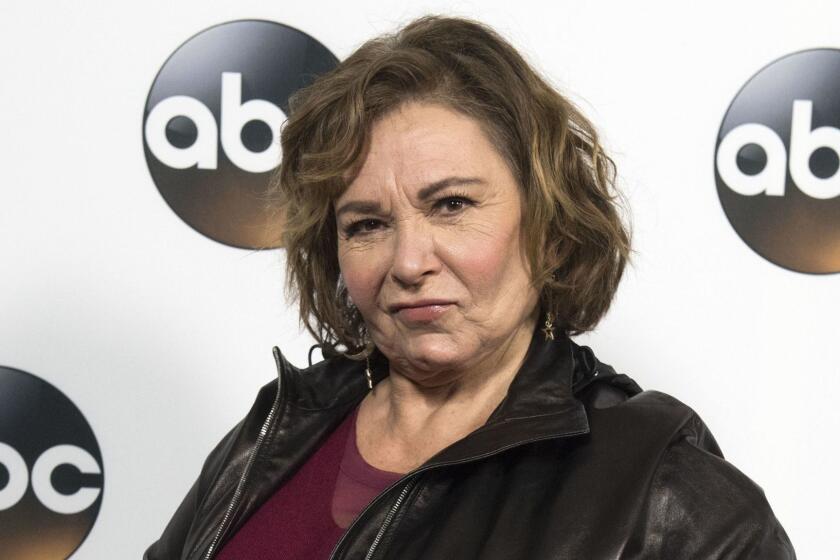(FILES): In this file photo taken on January 08, 2018 actress Roseanne Barr attends the Disney ABC Television TCA Winter Press Tour in Pasadena, California. US television network ABC on Tuesday, May 29, 2018 canceled the hit working-class comedy "Roseanne," after its star Roseanne Barr aimed a racist tweet at a former advisor to Barack Obama. The 65-year-old sitcom actress -- a vocal supporter of President Donald Trump who has used Twitter to voice far-right and conspiracy theorist views -- took aim at the aide, Valerie Jarrett, in a post that read: "Muslim brotherhood & planet of the apes had a baby = vj." / AFP PHOTO / VALERIE MACONVALERIE MACON/AFP/Getty Images ** OUTS - ELSENT, FPG, CM - OUTS * NM, PH, VA if sourced by CT, LA or MoD **