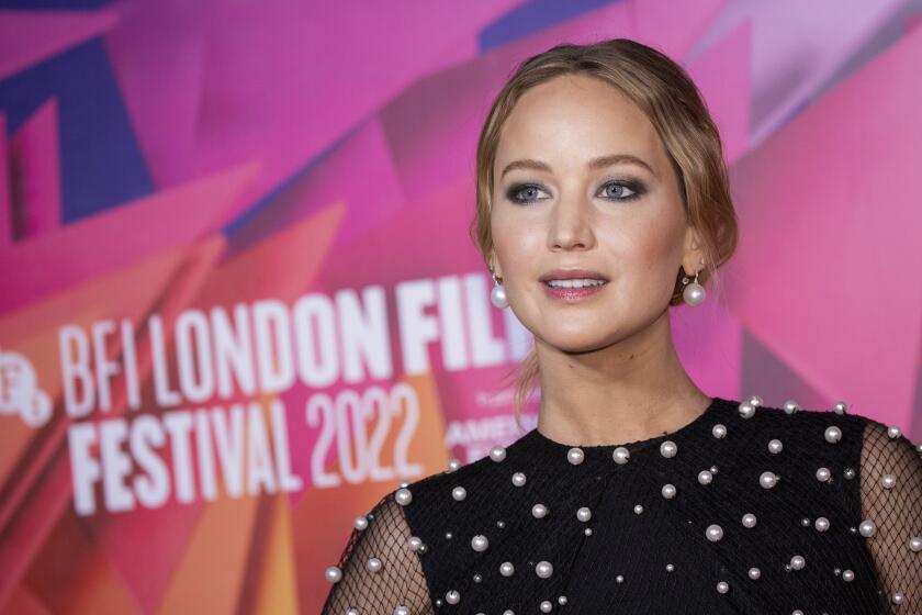 Jennifer Lawrence poses for photographers upon arrival for the premiere of the film 'Causeway' during the 2022 London Film Festival in London, Saturday, Oct. 8, 2022. (Photo by Vianney Le Caer/Invision/AP)