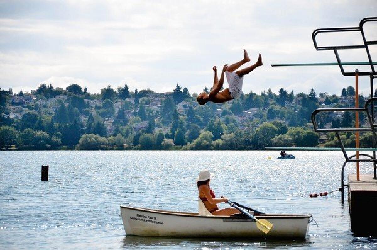 In summer, daredevils hit the floating high-dive platforms in Green Lake. One can also rent kayaks, canoes, rowboats and more.