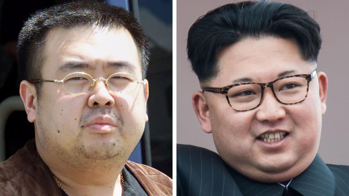 Kim Jong Nam, left, and his half brother, North Korean leader Kim Jong Un.