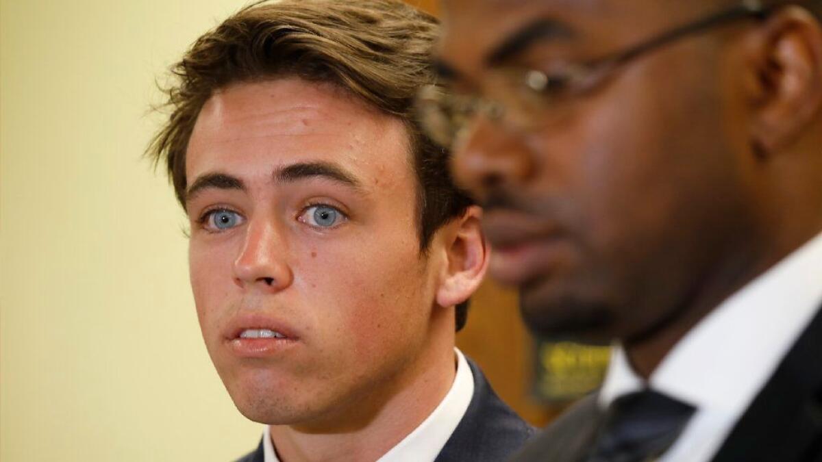 Cameron Terrell is pictured in July, when a jury found him not guilty of murder in the killing of Justin Holmes, 21.
