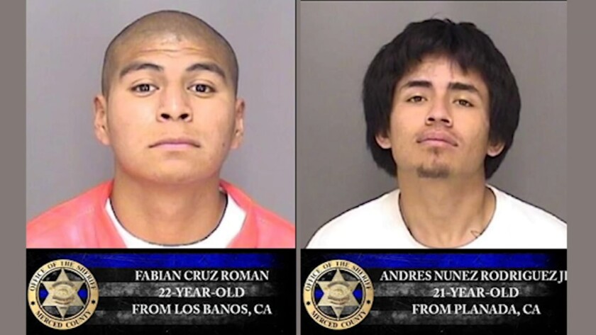 Two inmates who escaped from the Merced County jail were taken into custody in San Diego County.
