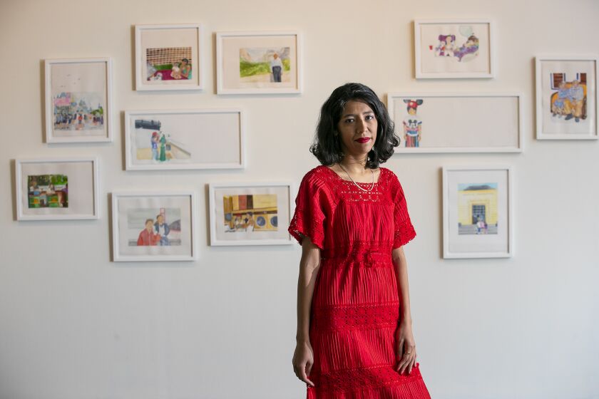 Santa Ana, CA - March 21: Adriana Martinez is a multimedia artist, muralist, educator, and community art advocate and her show "Dreamer" is on display at the on Grand Central Art Center in Santa Ana. Photo take on Tuesday, March 21, 2023. (Scott Smeltzer / Daily Pilot)