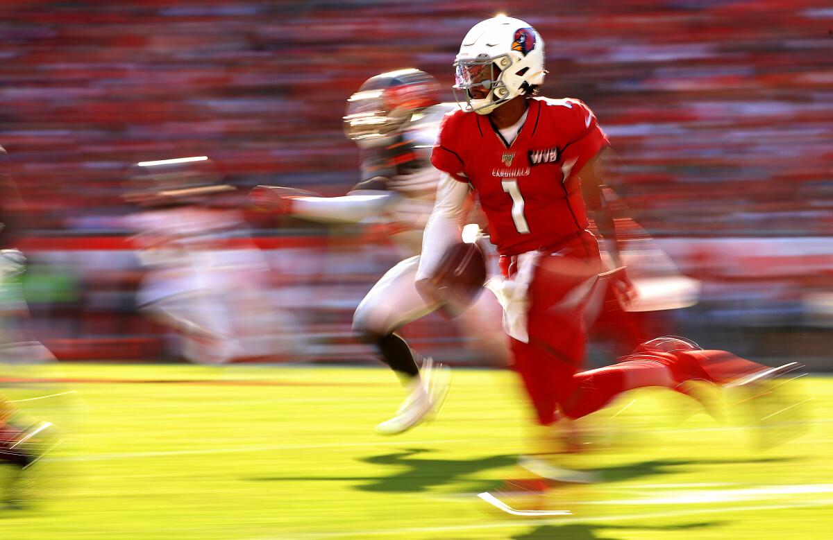 Arizona Cardinals quarterback Kyler Murray carries the ball against the Tampa Bay Buccaneers on Nov. 10.