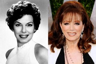 Jacqueline Susann in 1958 and Jackie Collins in 2013.