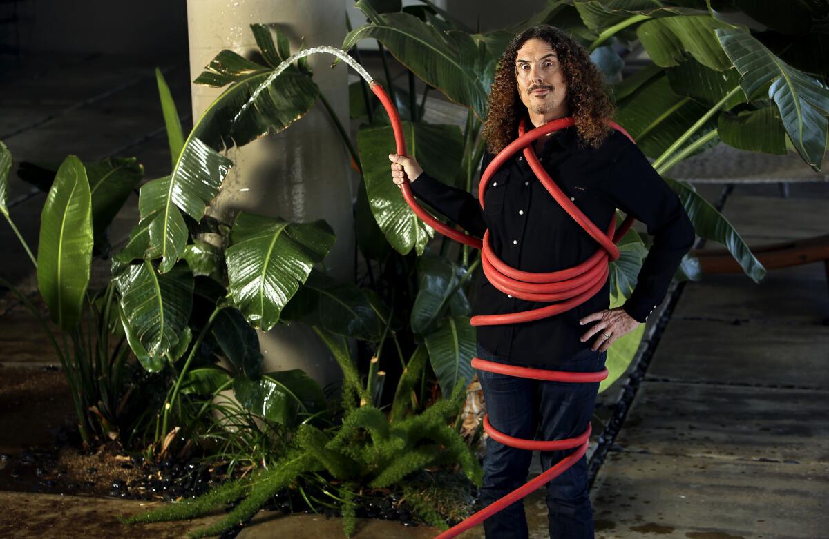 "Weird Al" Yankovic, at his home in Hollywood in 2015.