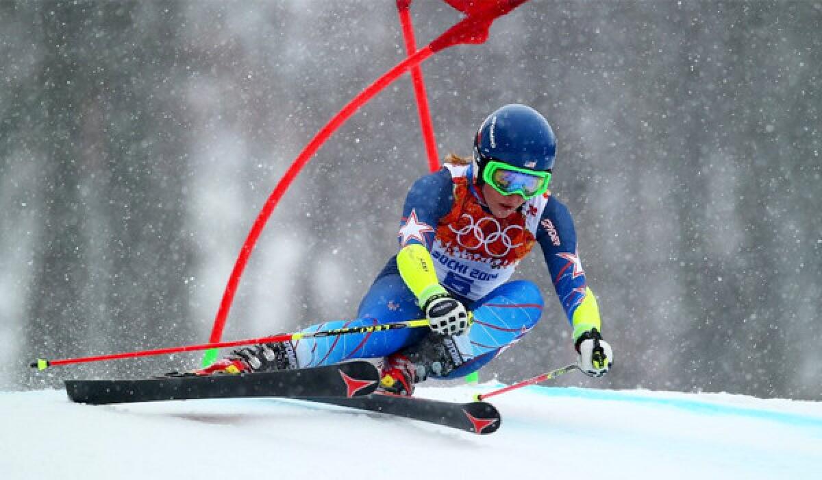 Mikaela Shiffrin finished fifth in the giant slalom on a wet day at the Rosa Khutor Alpine Center on Tuesday. Shiffrin will look to medal during Friday's slalom event, in which she has won seven World Cup wins.