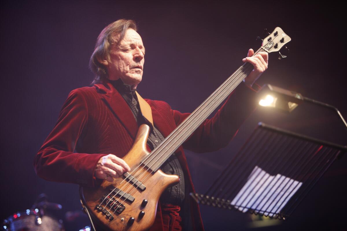 Jack Bruce, who died Saturday, performing in 2008. The bassist was best known for his membership in the band Cream.