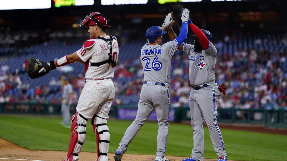 Chapman, Bradley go deep, Blue Jays outslug Phillies 18-11 - NBC Sports