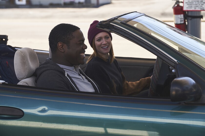 Sam Richardson and Brittany Snow costar in the comedy-drama "Hooking Up."