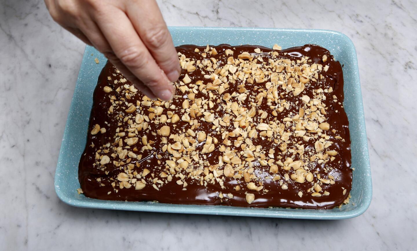 No-bake peanut butter bars step-by-step