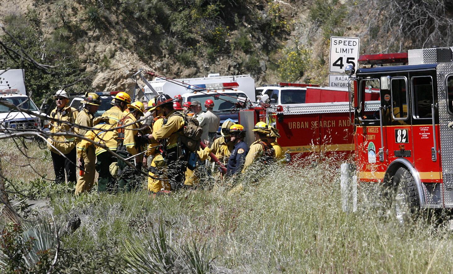 Photo Gallery: Vehicle found over the edge in Angeles National Forest