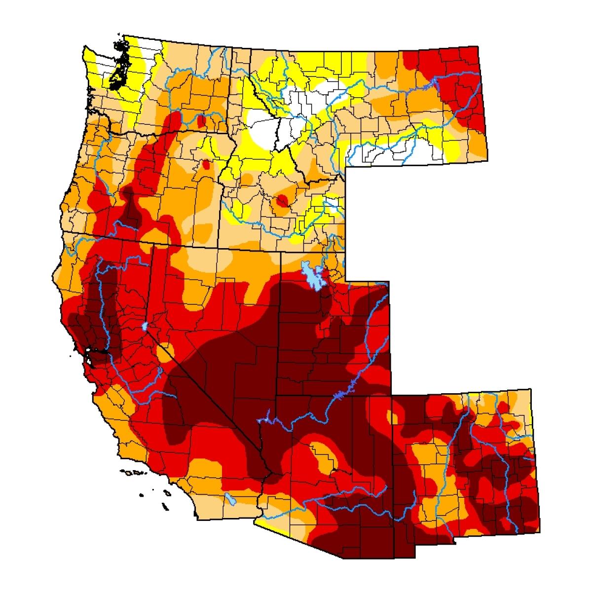 The latest edition of the U.S. Drought Monitor, released June 3.