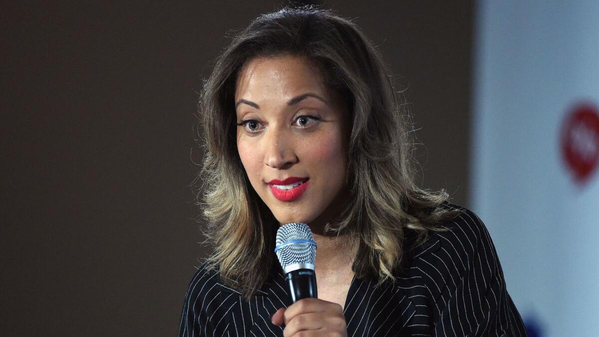 Robin Thede performs at Politicon at the Pasadena Convention Center on June 25, 2016.
