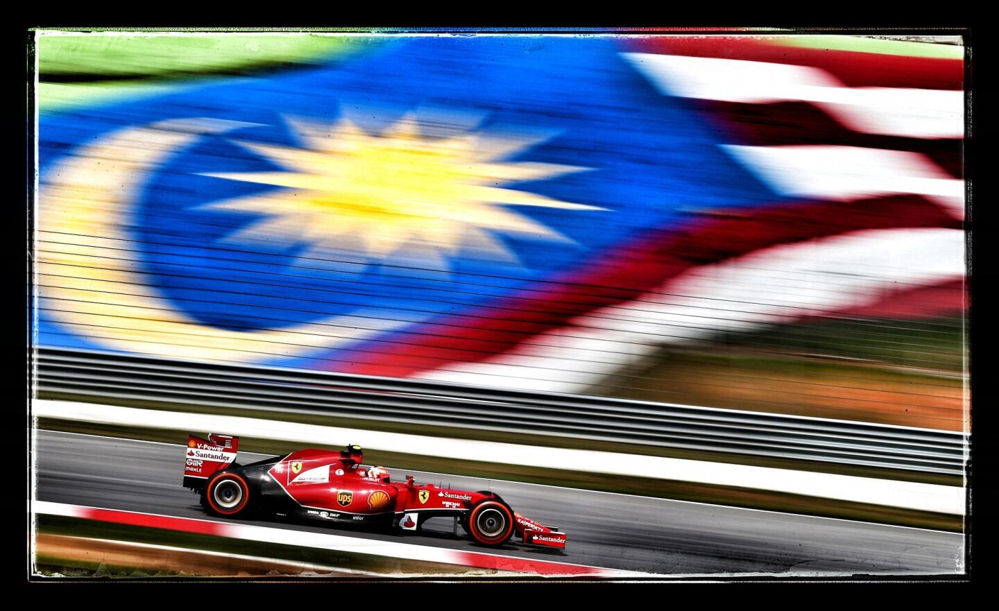Kimi Raikkonen of Finland drives during practice for the Malaysia Formula One Grand Prix.