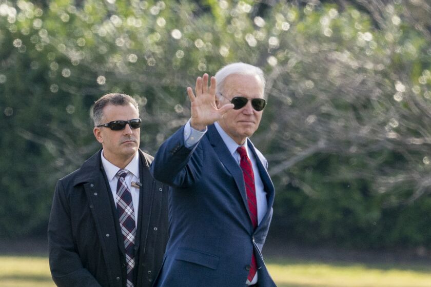 FILE - President Joe Biden waves before boarding Marine One on the South Lawn of the White House, Feb. 8, 2023, in Washington. With an eye toward the 2024 campaign, Biden ventures to Florida. It's a state defined by its growing retiree population and status as the unofficial headquarters of the modern-day Republican Party. The president sees a chance to use Social Security and Medicare to drive a wedge between GOP lawmakers and their base of older voters who rely on these government programs for income and health insurance. (AP Photo/Alex Brandon, File