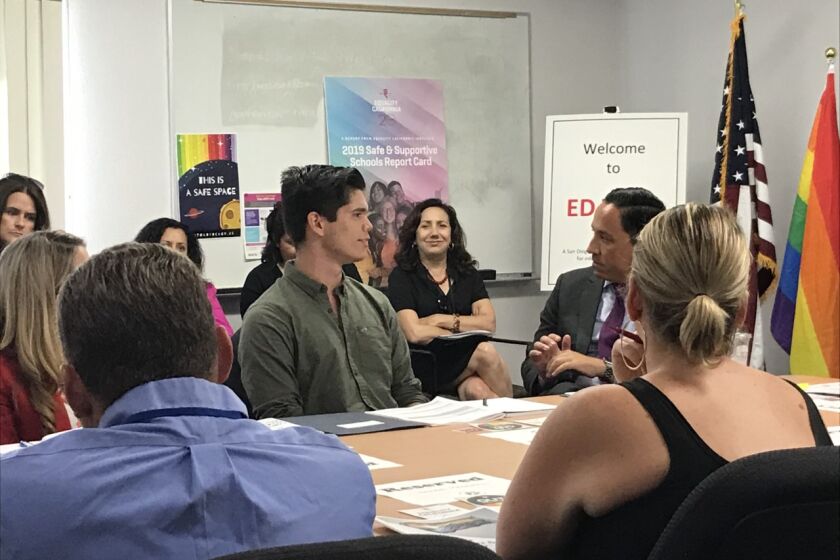 State Assemblymember Todd Gloria meets with San Diego students and members of Equality California