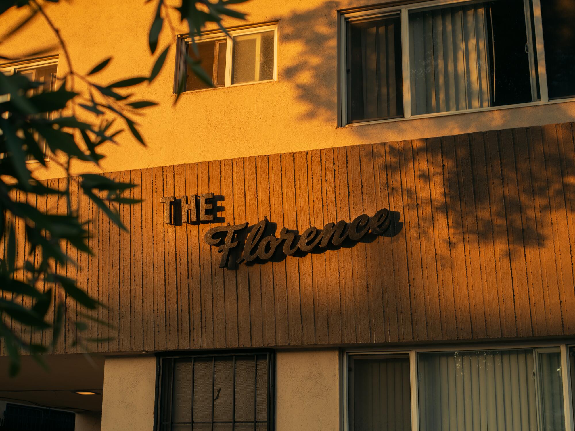Apartment building sign that reads “The Florence.”