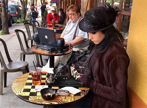 In an ever-so-modern city, Jessica Hulse, 23, sports an ever-so-vintage look, right down to the 1922 Remington portable typewriter at her fingertips. Hulse is sitting at a coffeehouse on 21st Avenue in Portlands Northwest area, whose history as a haven for eating and shopping goes back decades. The area is also at one end of the aforementioned streetcar line.