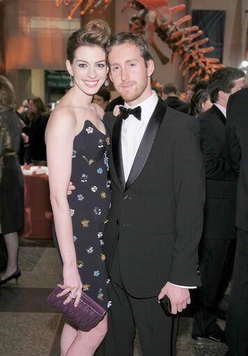 Actress Anne Hathaway and Adam Shulman attend the American Museum of National History gala in New York.