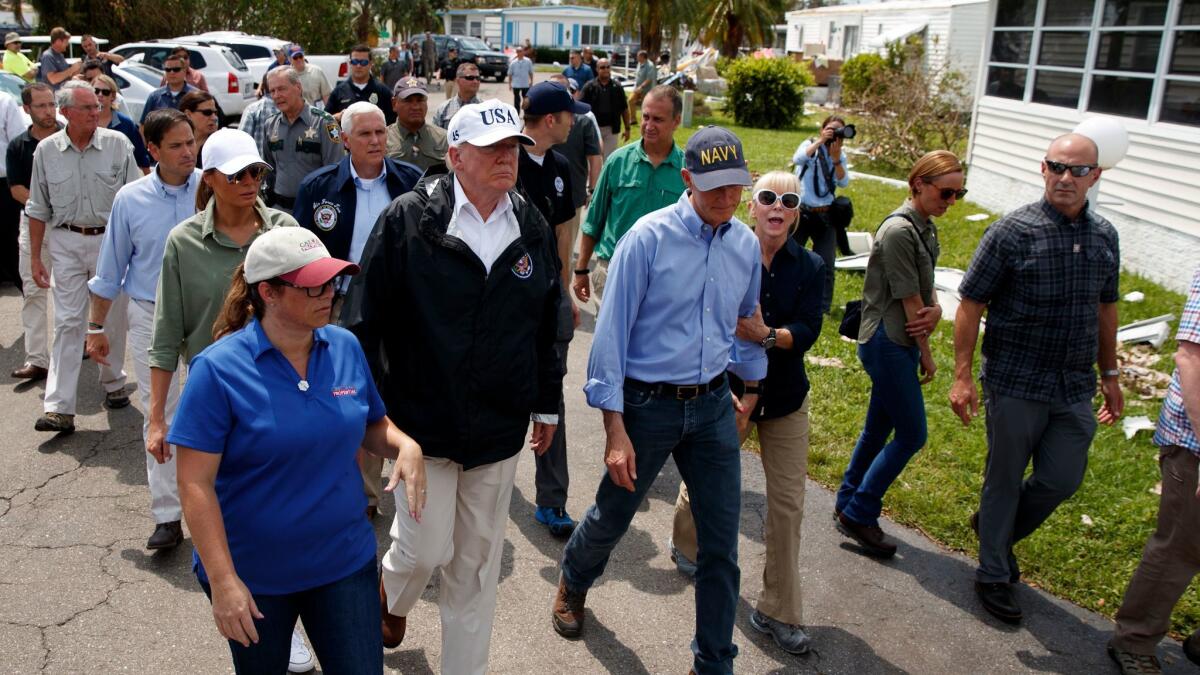 President Trump, First Lady Melania Trump, and Vice President Mike Pence tour Naples Estates, a Florida neighborhood impacted by Hurricane Irma.