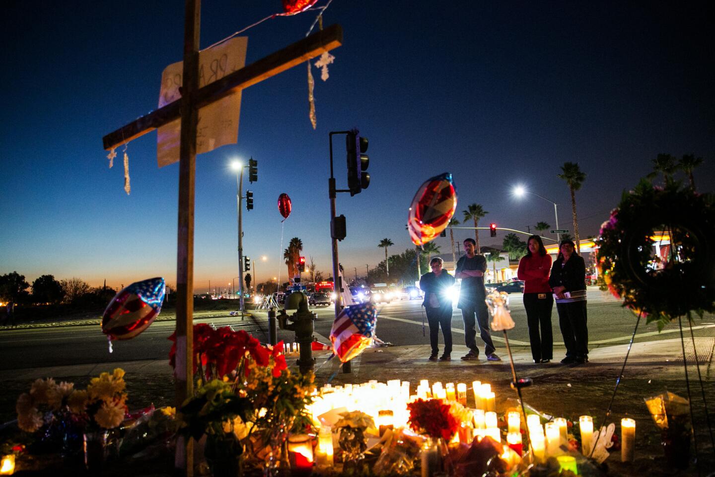 A memorial site for the victims of the mass shooting in San Bernardino, Calif., on Dec. 4, 2015.