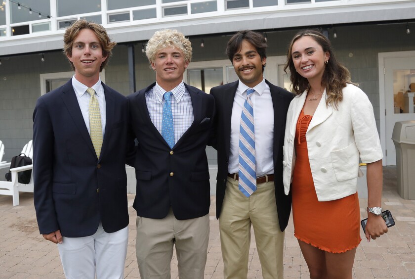 Governor's Cup returns despite COVID-19 challenges - Los Angeles Times 4 Skipper Morgan Pinckney, Jack Flores, Will Glasson, and Marbella Marlo, left to right, at the Governor's Cup banquet.
