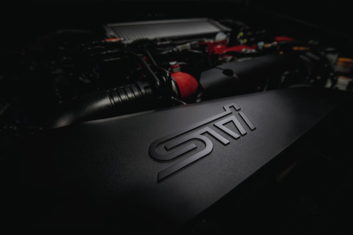The high-output turbocharged 2.5-liter flat four-cylinder engine has 341 horsepower, with maximum turbo boost of 18.9 psi, and 330 foot-pounds of torque at 3,600 rpm.