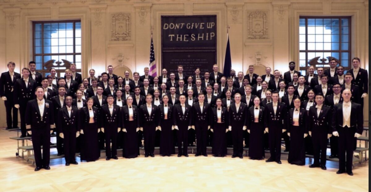 La Jolla Presbyterian Church will present the Naval Academy Glee Club on Sunday, March 12, livestreamed and at the church.
