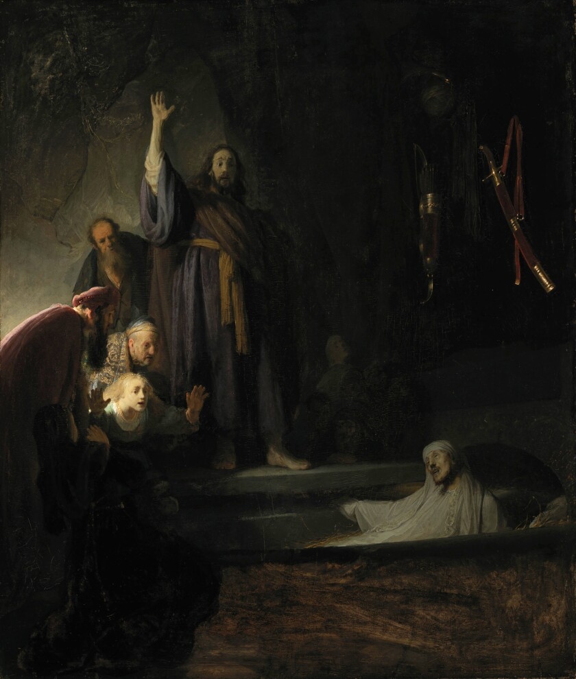 Rembrandt van Rijn, "The Raising of Lazarus," circa 1630-1632, oil on panel