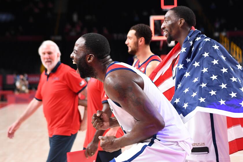 -TOKYO,JAPAN August 7, 2021: USA's Draymond Green celebrates.