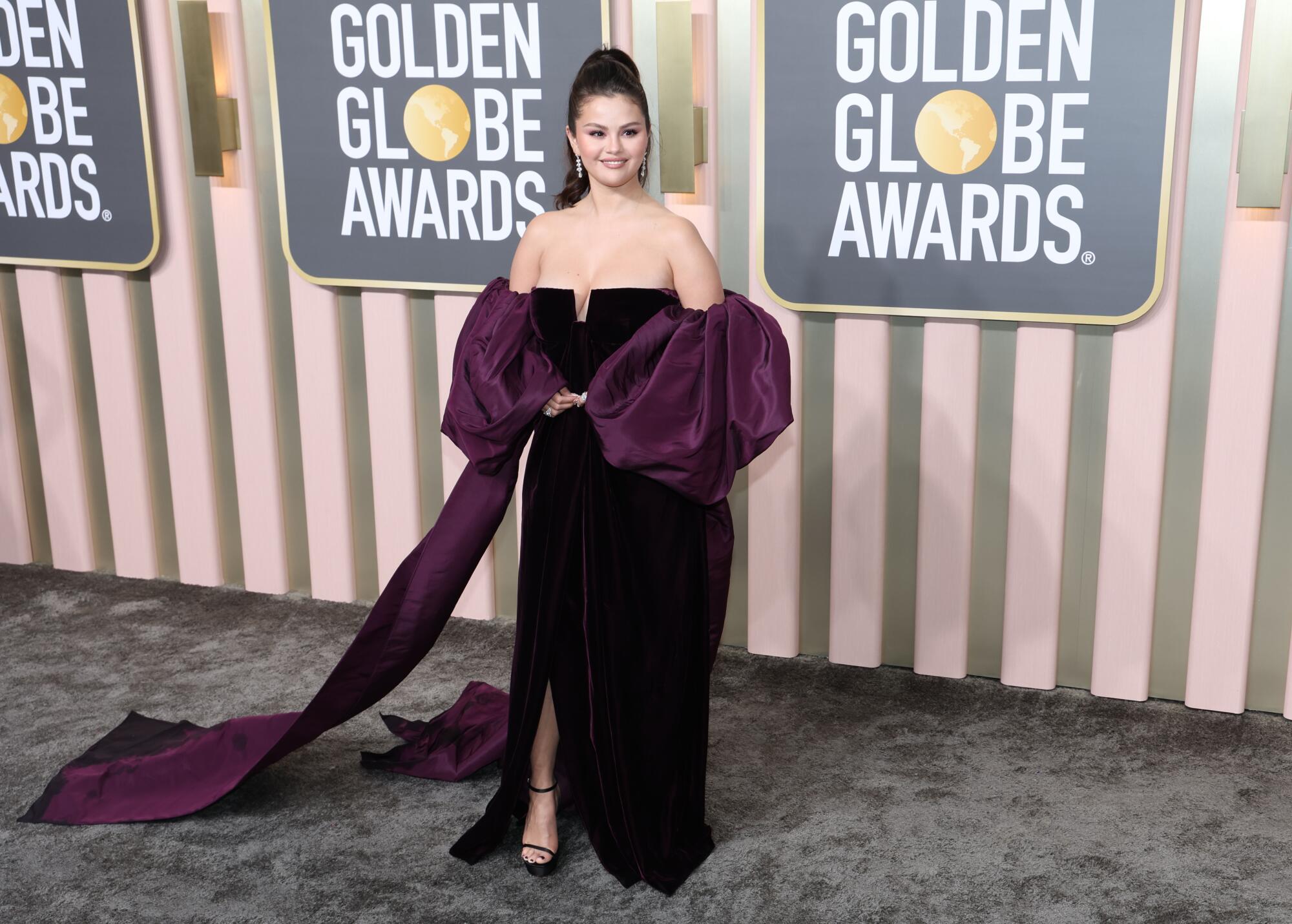 Selena Gomez murders the Golden Globes red carpet in this ensemble.