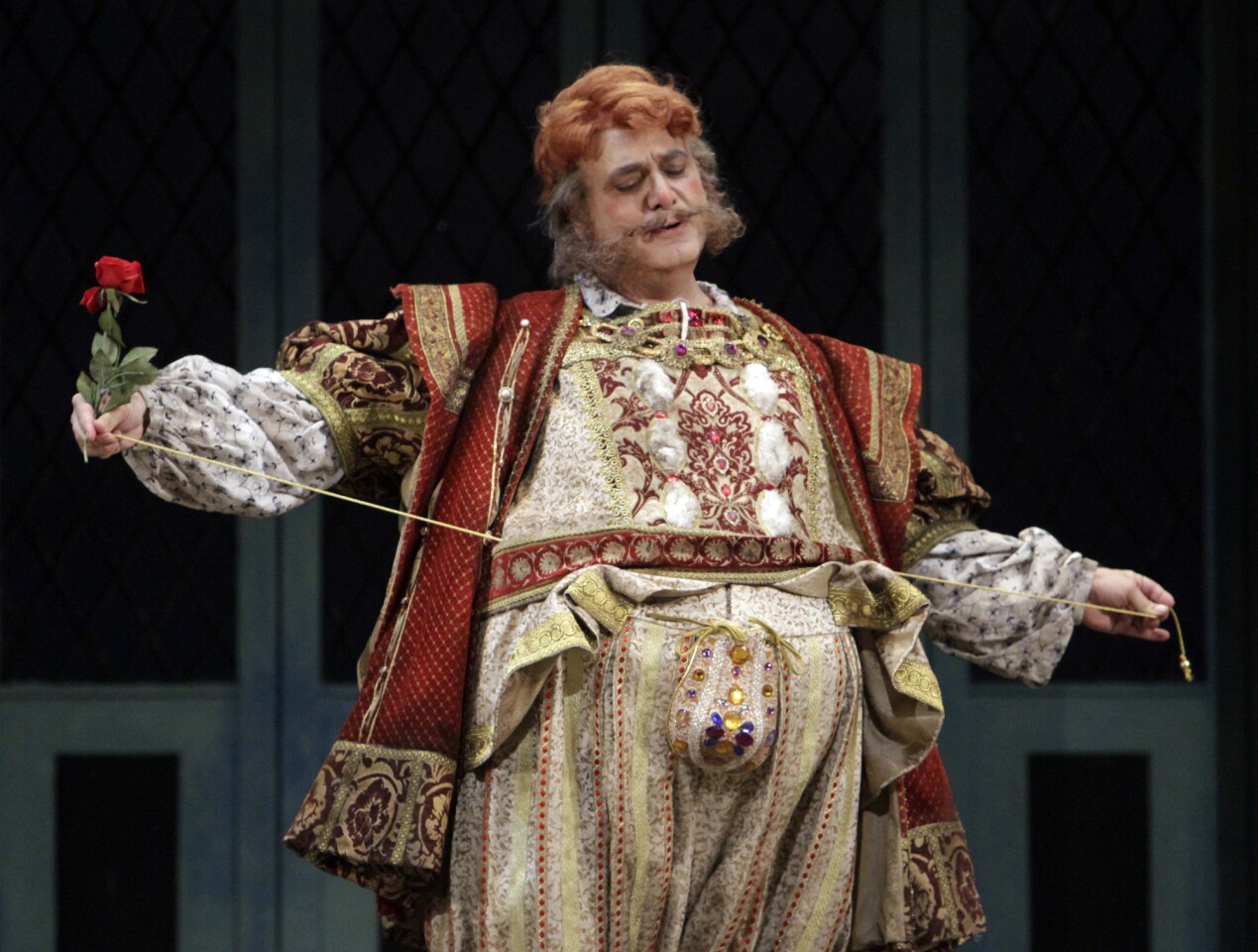 Roberto Frontali as Sir John Falstaff in Verdi's "Falstaff" at the Dorothy Chandler Pavilion in Los Angeles.