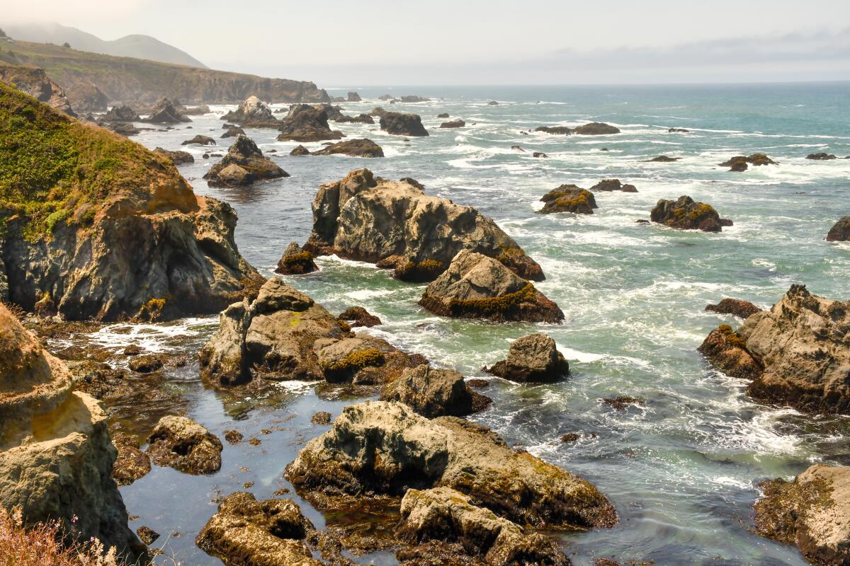 Rugged, rocky California coastline.